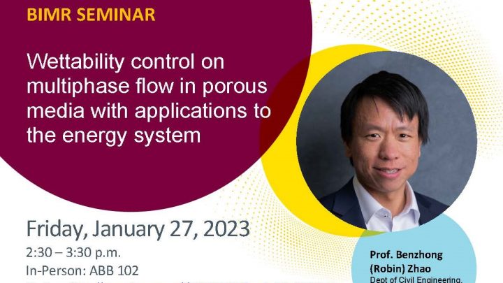 BIMR Seminar Robin Zhao - all details in the image are described in the event page