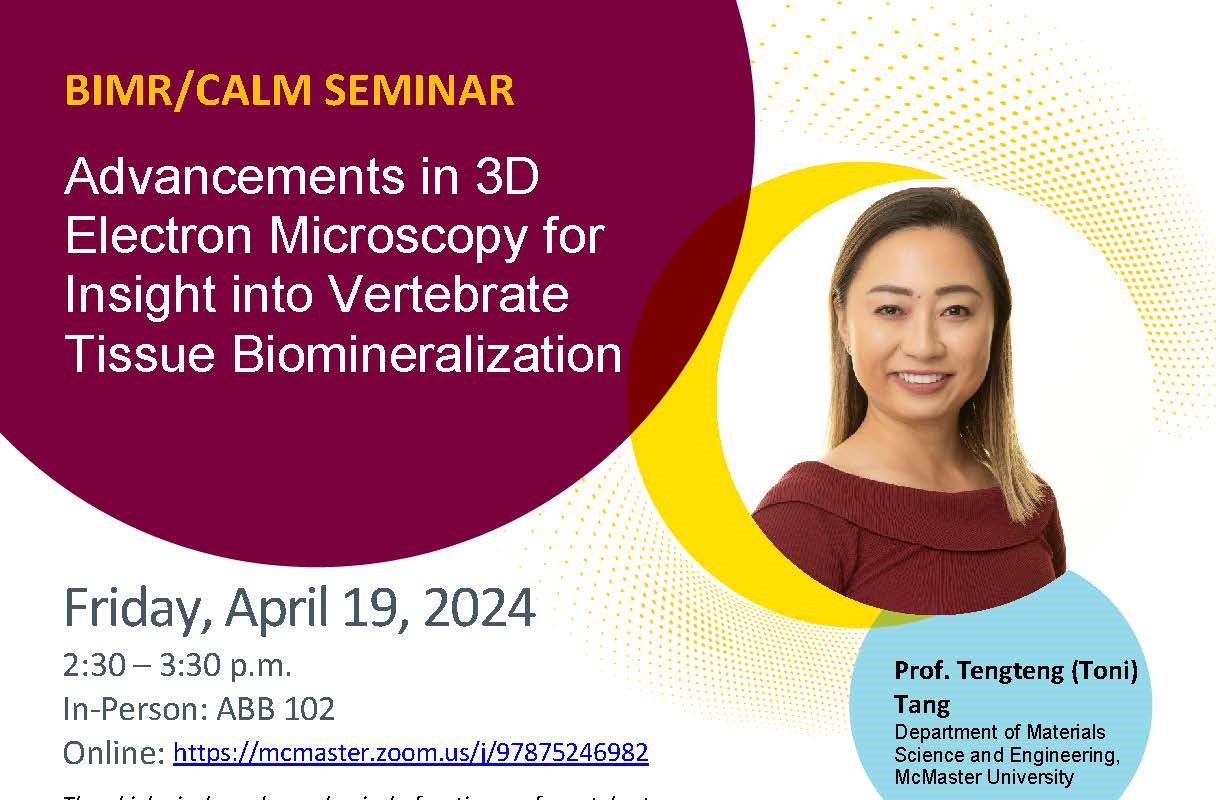 BIMR Seminar Toni Tang - All details on the image (seminar flyer) can be found in text on the event page.