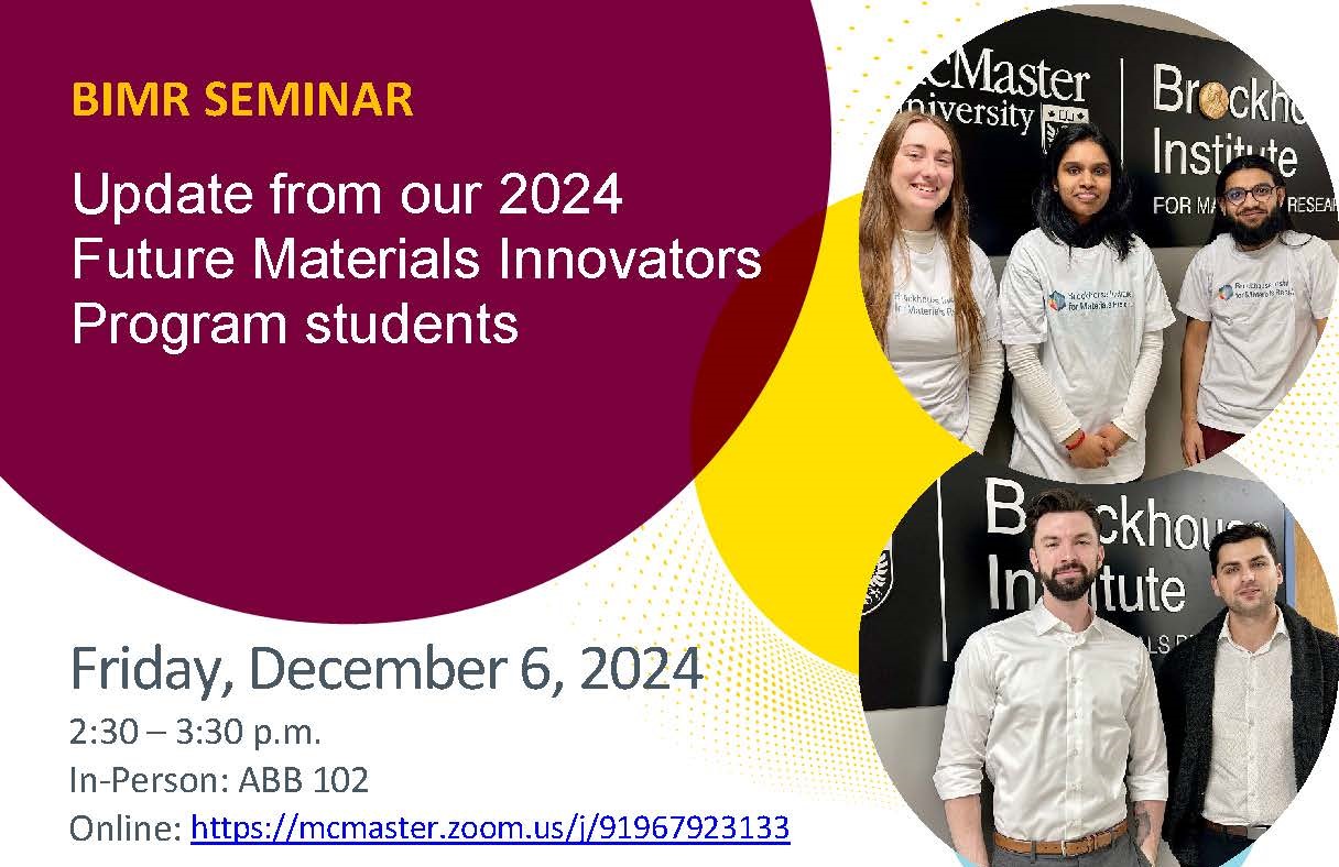 BIMR Seminar Future Materials Innovators - All the details in the picture are available in text on the event page